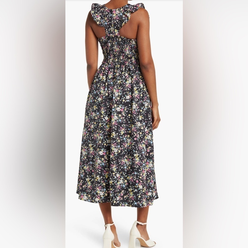 CODE X MODE Sleeveless Ruffle Floral Maxi Dress With Pockets - Size L - Picture 2 of 8